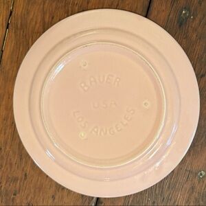 Vintage Bauer Soft Pink Ceramic Plate 8”